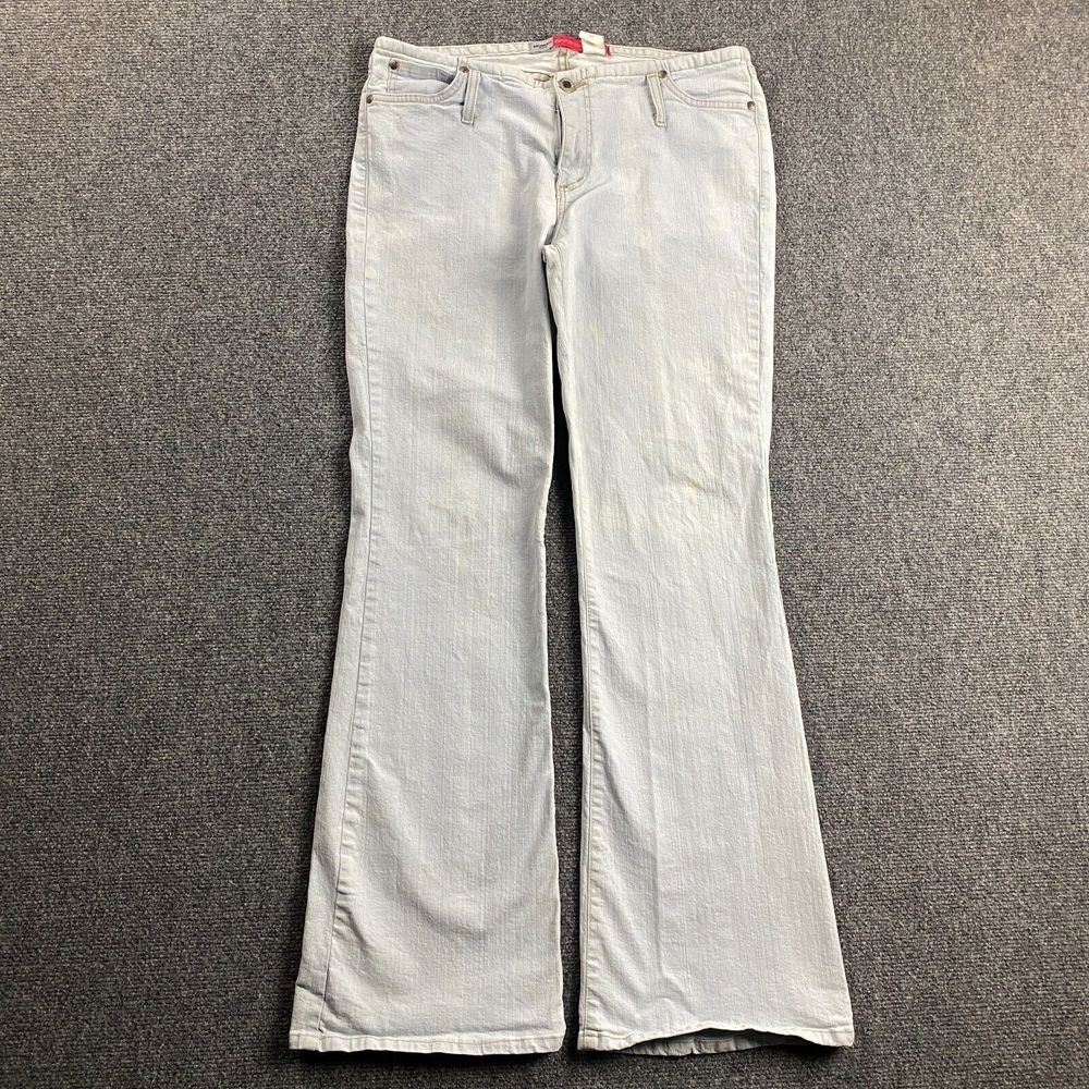 Vintage Anchor Blue Jeans Women's Size 13 Flared Light Wash Y2K‎ USA Bleached